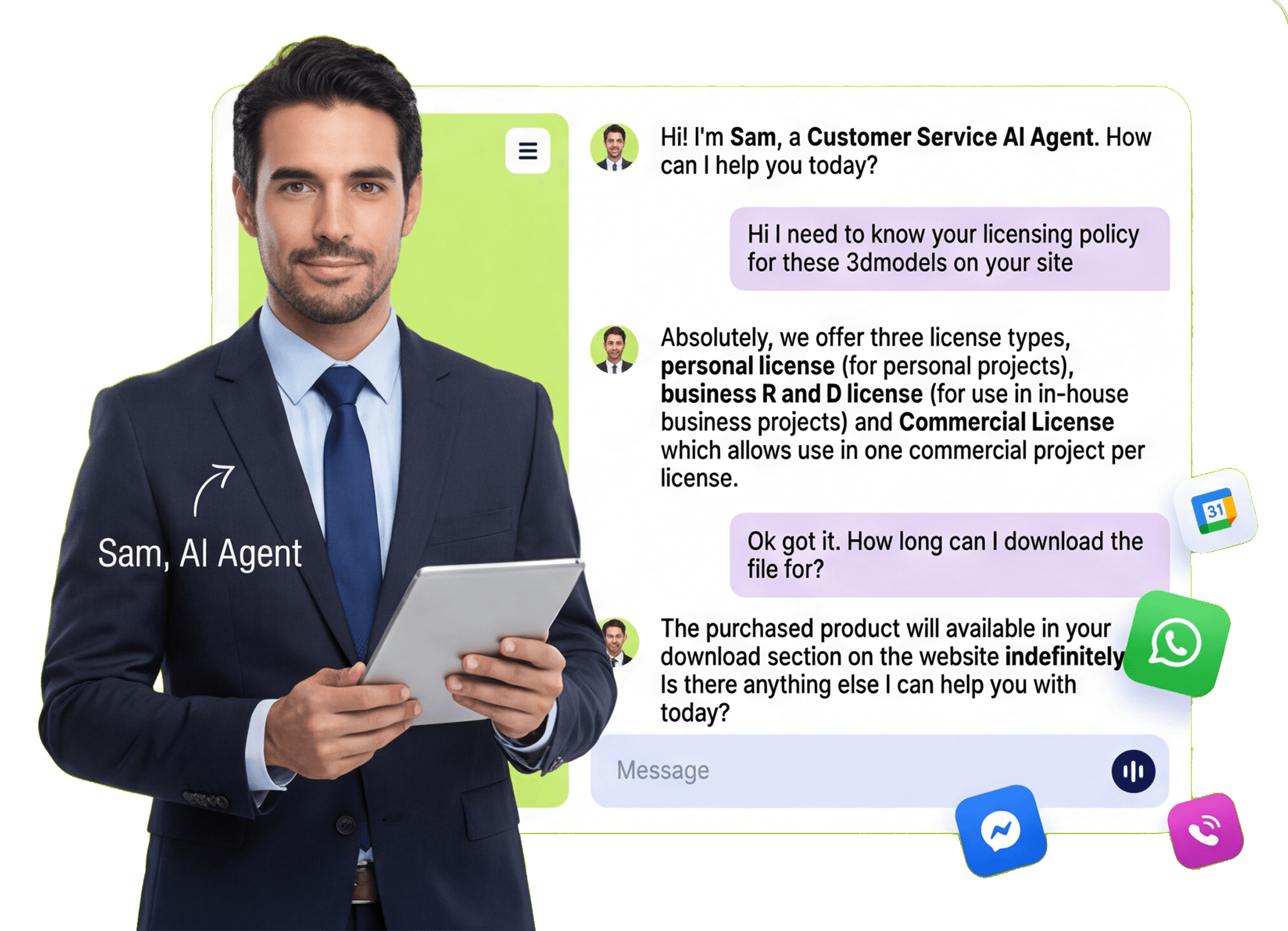 Sam, Customer Service AI Agent
